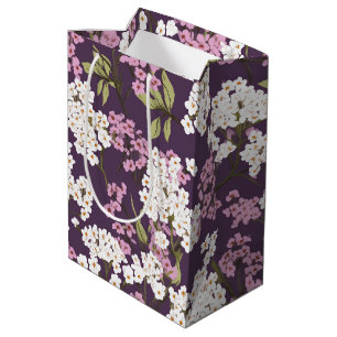 Summer Blossoms On Purple Medium Gift Bag
