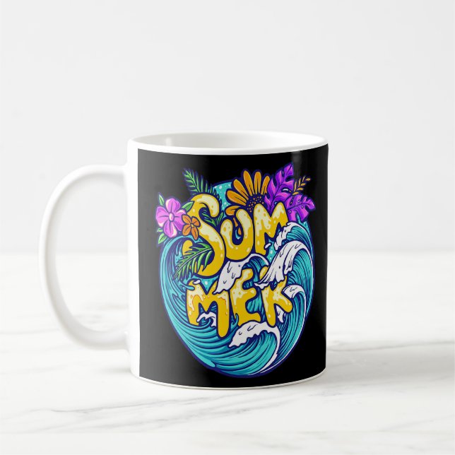 Summer Blossoms Sea Tropical 1  Coffee Mug (Left)