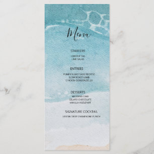Summer Blue Beach Wedding Menu