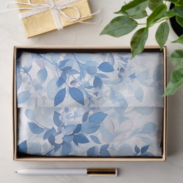 Summer Blue Botanical Tissue Paper (Creator Uploaded)