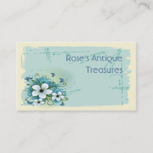 Summer Blue Floral & Butterflies Feminine Business Card