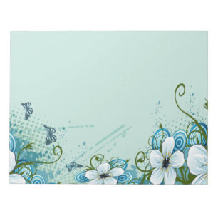 Summer Blue Floral & Butterflies Notepad