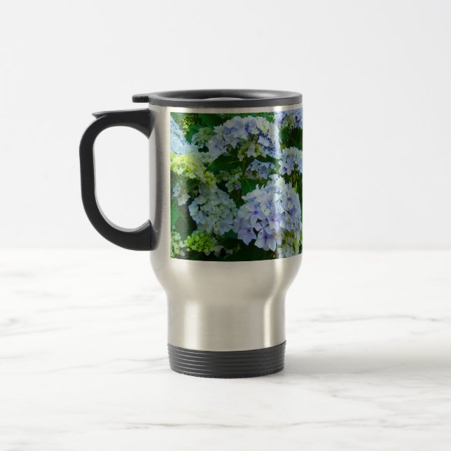 Summer Blue Hydrangea Flowers Coffee Mugs (Left)