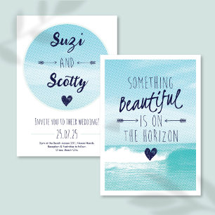 Summer Blue Ocean Quote Wedding Invitation