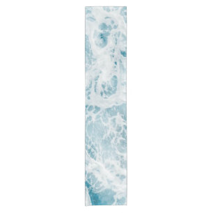 Summer Blue Ocean Wave  Short Table Runner