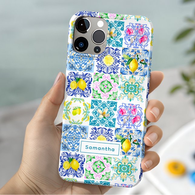 Summer Blue Sicilian Azulejo Amalfi Pattern Case-Mate iPhone Case (Creator Uploaded)