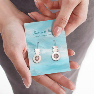 Summer Blue Sky Background Earring Cards