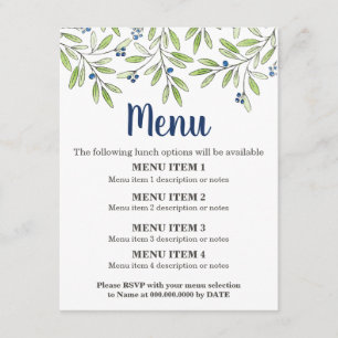 Summer Blueberry Foliage Menu Insert 2