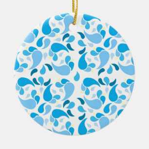 Summer Blues Ceramic Ornament