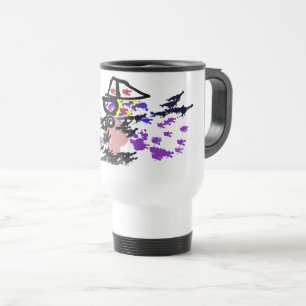 Summer boat and fish  travel mug
