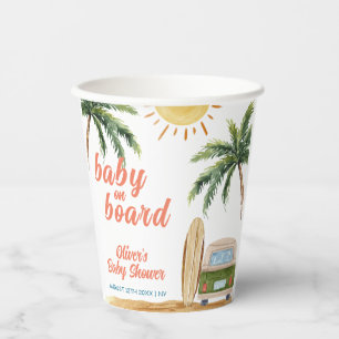 Summer Boho Surf Beach Van Baby Shower  Paper Cups