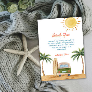 Summer Boho Surf Beach Van Baby Shower Thank You Card