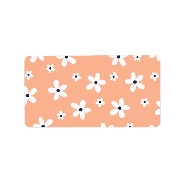 Summer Boho White Daisy Flowers Label (Front)