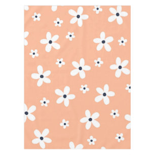 Summer Boho White Daisy Flowers Tablecloth