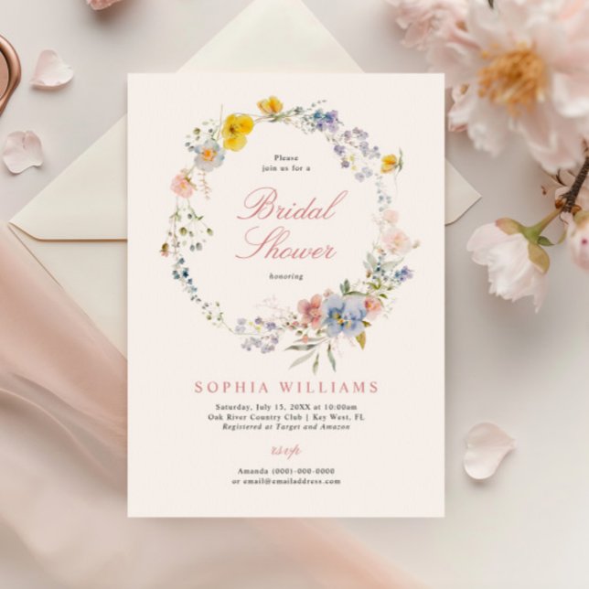 Summer Boho Wildflowers Bridal Shower Invitation (Creator Uploaded)
