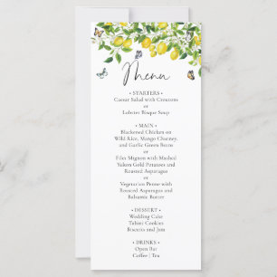 Summer Botanical Lemon Menu