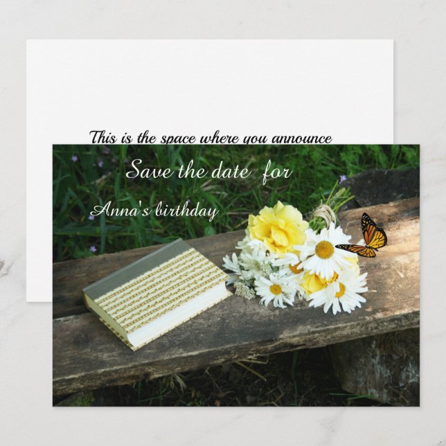 Summer Bouquet Invitation Card (Front/Back)