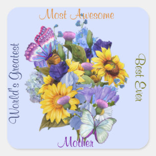 Summer Bouquet - Mum Square Sticker