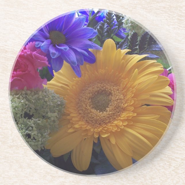 Summer Bouquet Sandstone Coaster (Front)
