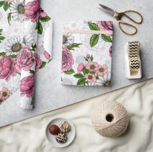 Summer bouquets wrapping paper