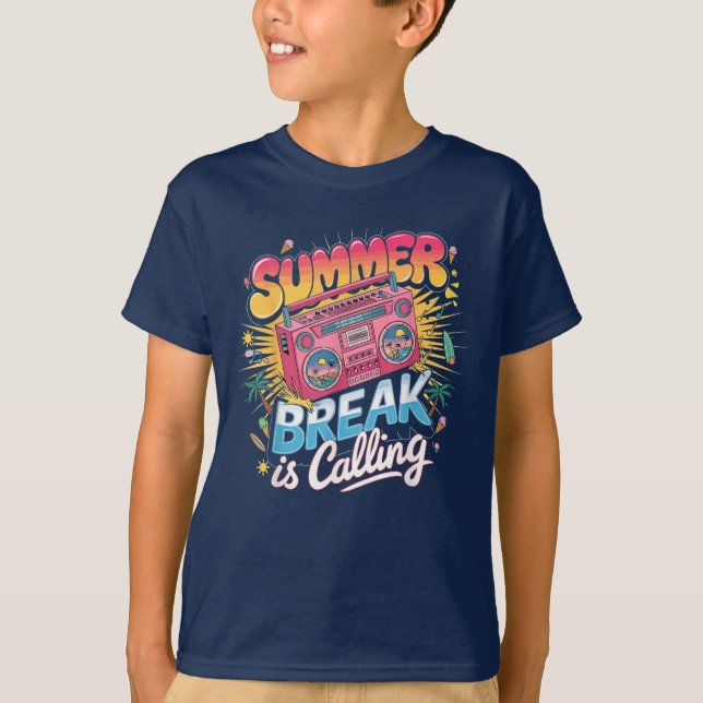 Summer Break Is Calling Hello Summer students T-Shirt (Front)