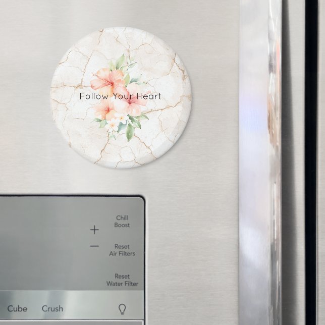 Summer Breeze Blush Peach Hibiscus   Magnet (In Situ (Fridge))