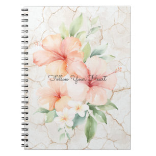 Summer Breeze Blush Peach Hibiscus Notebook