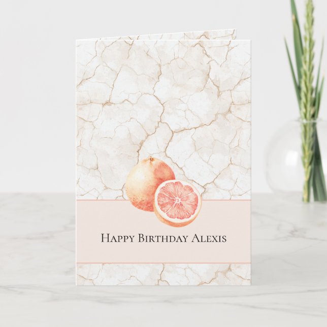 Summer Breeze Grapefruit Birthday Card (Front)
