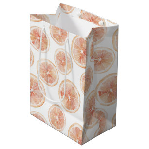 Summer Breeze Grapefruit Peach Bridal Shower Medium Gift Bag