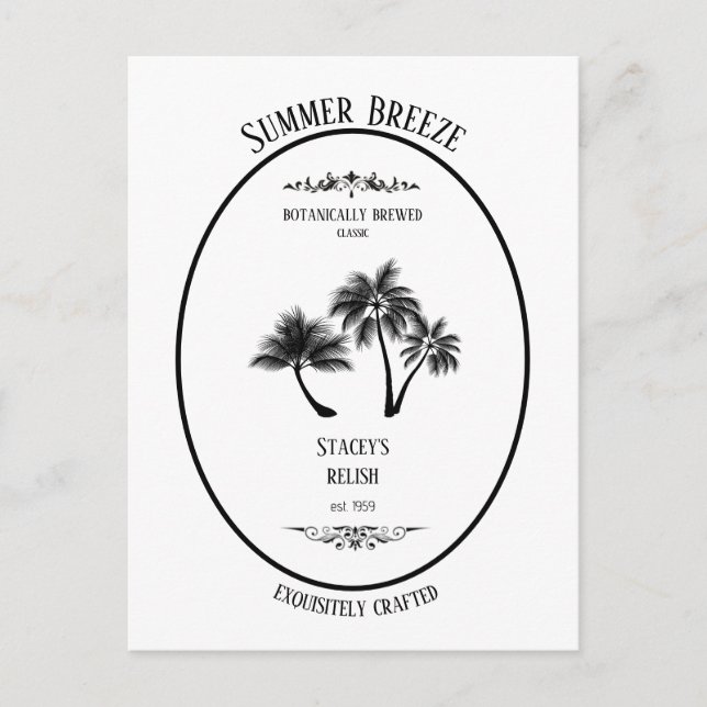Summer Breeze Vintage Apothecary Personalised  Postcard (Front)
