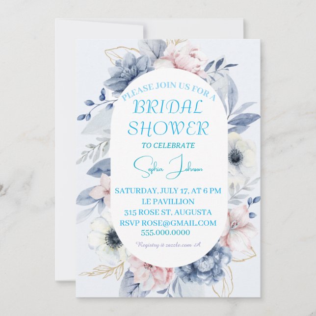 Summer Bridal Shower Invitation Template invitatio (Front)