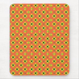 Summer Bright Orange Yellow Green Diamond Pattern  Mouse Pad