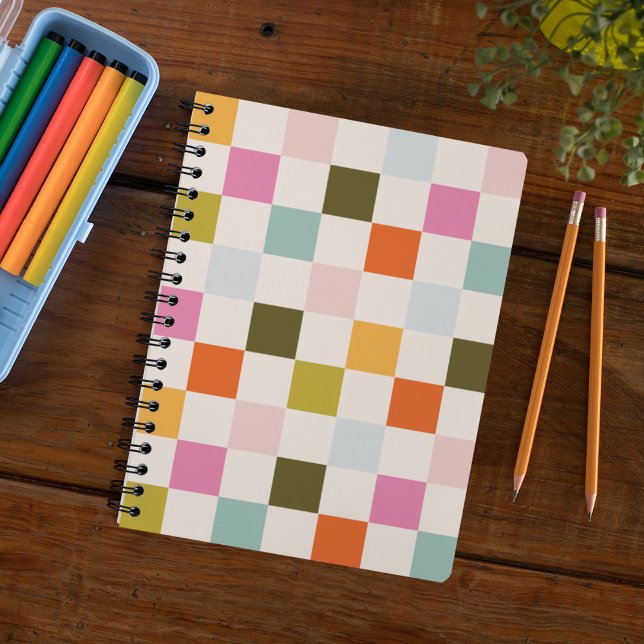 Summer Bright & Retro  Chequered Notebook (Creator Uploaded)