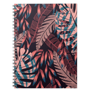 Summer bright seamless background with colorful tr notebook