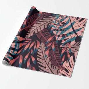 Summer bright seamless background with colorful tr wrapping paper