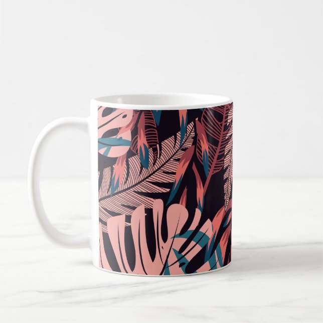Summer bright seamless background with colourful t coffee mug (Left)