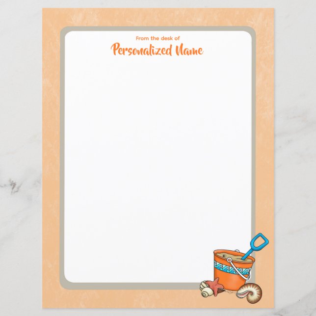 Summer Bucket List Unlined Paper Sheet (Front)