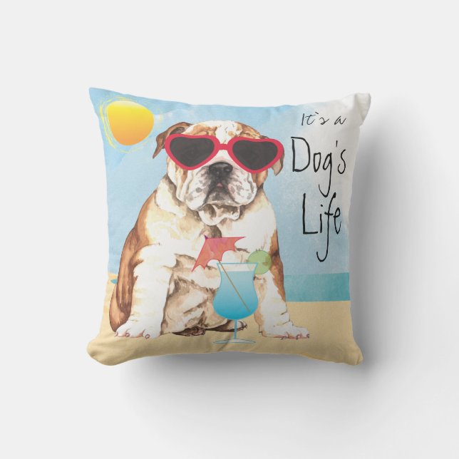 Summer Bulldog Cushion (Front)