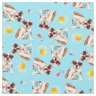 Summer Bulldog Fabric