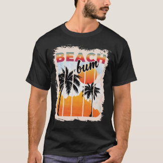 Summer Bum Beach Palm Tree Vacation Sunset T-Shirt
