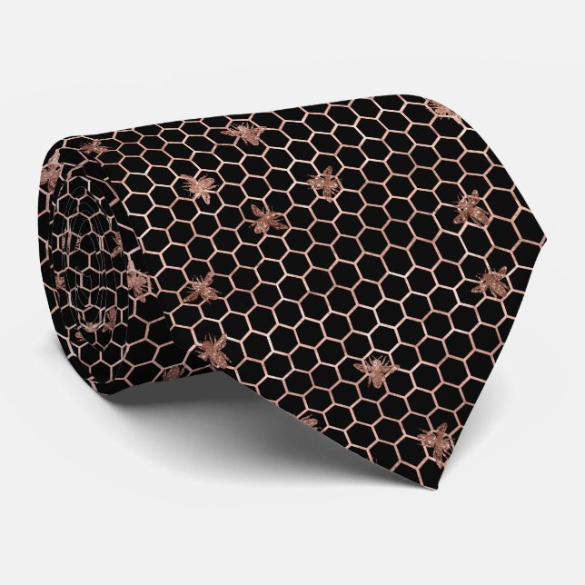 Summer Bumble Bee Neck Tie (Rolled)