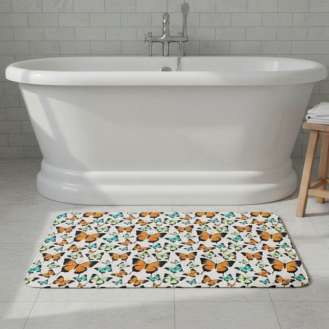 Summer butterflies  bath mat (Creator Uploaded)