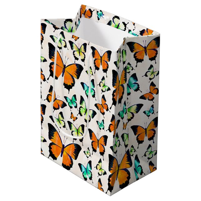 Summer butterflies  medium gift bag (Front Angled)