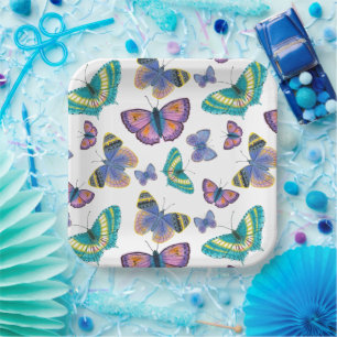 Summer Butterflies Paper Plate