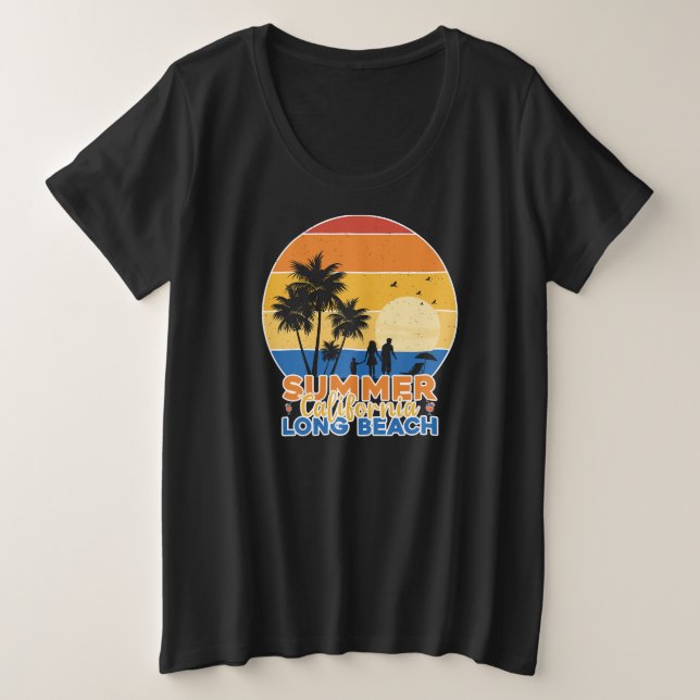 Summer California Long Beach-66594 Plus Size T-Shirt (Design Front)
