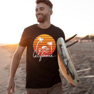 Summer California palm beach orange retro sunset T-Shirt