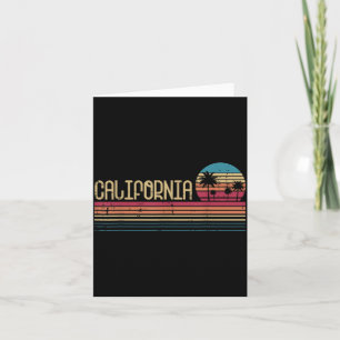 Summer California Palm Trees Retro Vacation Men Card