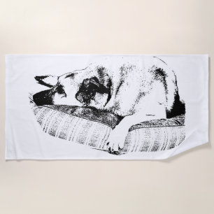Summer Calm, Graphic Bed Scene Beach Towel