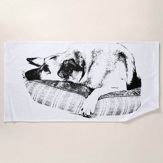 Summer Calm, Graphic Bed Scene Beach Towel (Front)