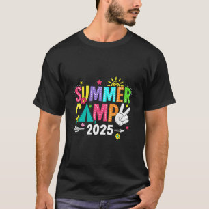 Summer Camp 2025 Camping Campfire Summer Vacation T-Shirt